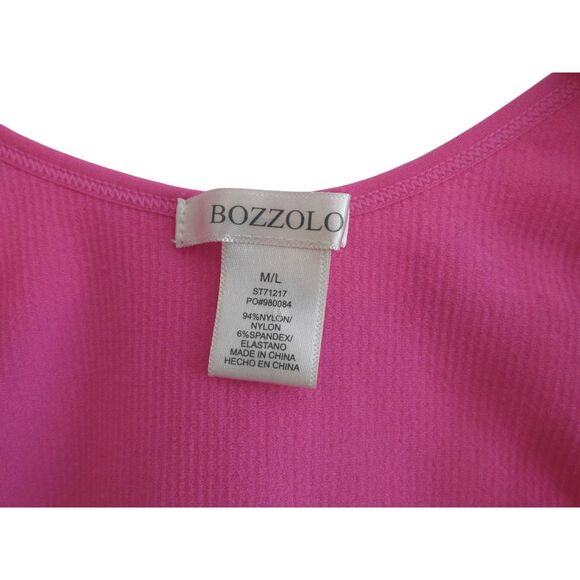 Bozzolo Pink Ribbed Crop‎ Tank Top M/L - Picture 2 of 3